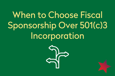 When to Choose Fiscal Sponsorship Over 501(c)3 Incorporation